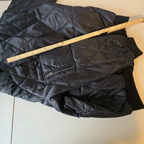 Eilly Bazar Quilted Bomber Jacket Women's L Black Zip Up NWOT - Picture 9 of 16